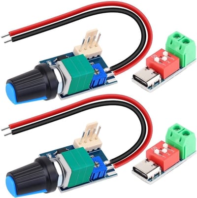 Dailygoody - Ventilatorsnelheidsregelaar - PWM controle - 2 Stuks - 0-5V 12V - Aan/Uit-schakelaar - voor koeling - geschikt voor ventilatoren
