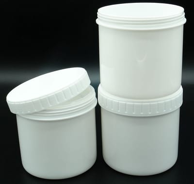 Witte Potten 500ml Leeg 50 stuks - Lege Pot met Schroefdeksel en Binnendeksel - Zalfpotten