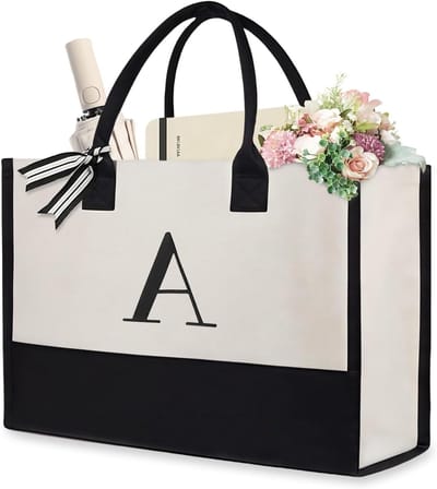 Stijlvolle Canvas Strandtas, Herbruikbare Tote Bag voor Werk en Winkelen, Persoonlijke Cadeaus voor Moeders en Vrienden
