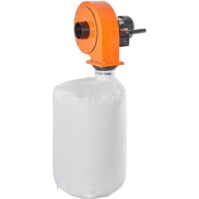 Extracteur de poussière, Extracteur de poussière à monter au mur 1 CV, 560 CFM Extracteurs de poussières pour le travail du bois avec sac collecteur de poussières à 2,5 microns, Collecteur de sciure pour