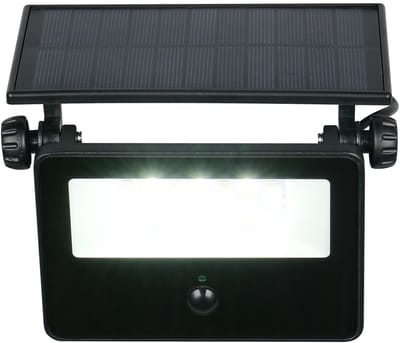 REALITY MOURA - Wandlamp - Zwart mat - incl. 1x SMD 10 W - Instelbare lichtkleur - Bewegingssensor - Wandmontage - Oplaadbaar - Snoerloos - Solar - Zonne-energie - Kantelbaar - Geheugenfunctie via de wandschakelaar - Buitenverlichting - IP54