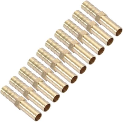 Dritto spinato adattatore per tubo dritto ottone a 2 vie - Connettore tubo spinato raccordo per raccordi tubolari 6/8/10/12/14/16 / 20 mm (8 mm 10pcs)
