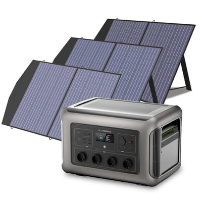ALLPOWERS Solar Generator Kit 3500W (R3500 + SP027 100W Solar Panel) - R3500 + 3pcs SP027 Solar Panel 100W