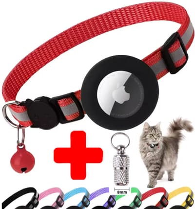 Actie4you® - Kattenhalsband Tag Houder met Adreskoker & Veiligheidssluiting - Katten Halsband - Halsband kat & kitten - Kattenbandje met belletje - Reflecterend - Rood - Tag Houder & Adreskoker - Voor katten & kittens