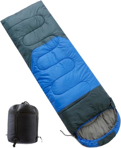 Warme Slaapzak - Outdoor Dekbed - Kamperen en Reizen - Splitsbaar Dubbel Ontwerp - 1.8 kg - Oranje Grijs