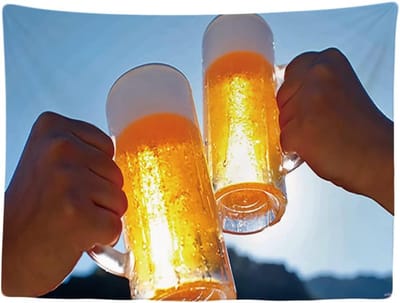 Ulticool Wandkleed 200x150 cm - Bier - voor Binnen - Wandtapijt Wanddoek Poster Decoratie Mancave Wandborden Geschenkset Hertog Jan Grolsch Kroeg - Mannen Grappige Gadgets - Verjaardag - Oktoberfest Dames Heren Blouse Versiering