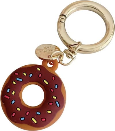 Scoby - Sleutelhanger Geschikt voor AirTag - Donut - Siliconen Hoesje - One Size - Bruin