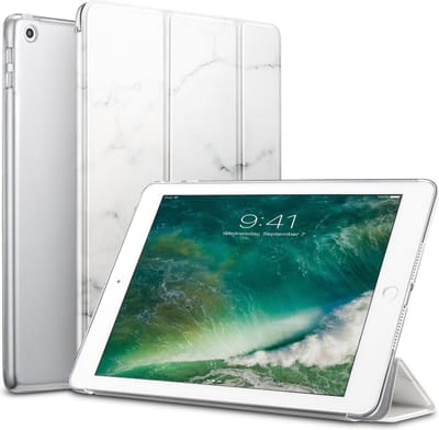 Hoes geschikt voor iPad 2017 / 2018 9.7 inch - Trifold Book Case Kunstleer Tablet Hoesje Marmer