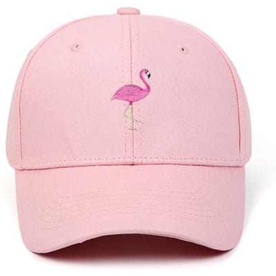 Flamingo Borduurwerk Effen Kleur Verstelbare Heren Baseballpet Zonbescherming Buiten Dames Zomer Snapback Papa Hoed Adjustable white