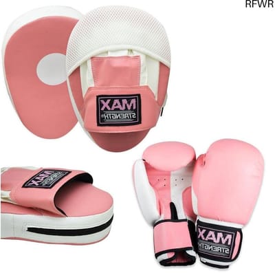 RFWR® Dames Boksen Focus Pad Set - Haak en Jab Punch Training met Roze Bokshandschoenen