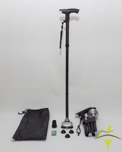 Pluviose wandelstok Loyal opvouwbaar : zwart