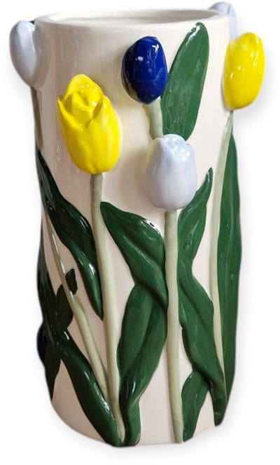 Daan Kromhout - Vaas - Bloemenvaas - Tulpen - Dutch - 14x23 - Cilinder - Keramiek
