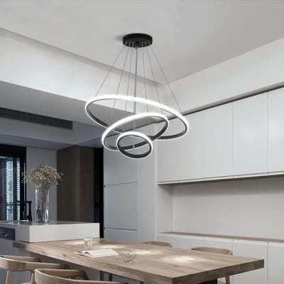 Hanglamp - 60*85cm - Groot - LED - 3000K/4500K/6500/ - zonder dimmer - In hoogte verstelbaar - Zwart