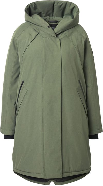 Ulla Popken - Dames - HYPRAR functionele mantel waterdicht capuchon - Rietgroen - Maat 42+