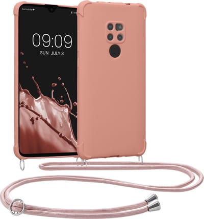 kwmobile telefoonhoesjegeschikt voor Huawei Mate 20 - Hoesje van siliconen met telefoonkoord - In parelmoer