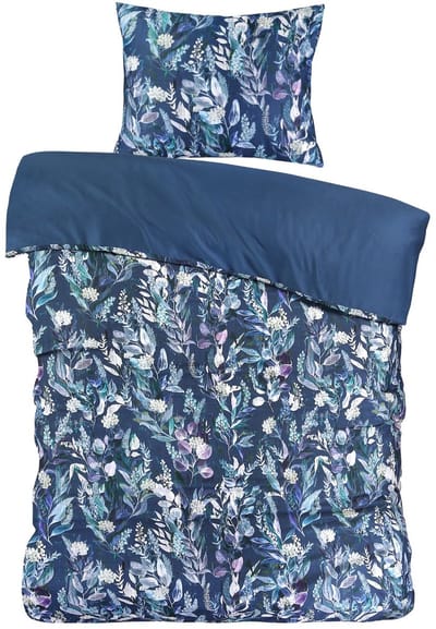 Dekbedovertrek Hailey Katoen Satijn - 140x200/220 cm - Blauw - Super Zacht - Hoogwaardige Kwaliteit