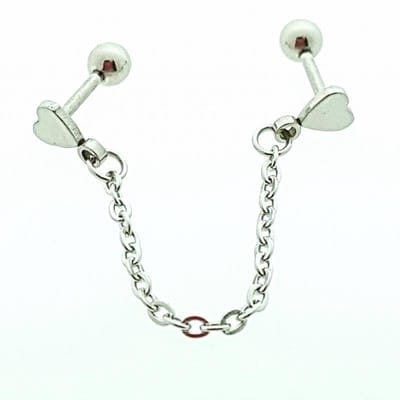 Aramat Jewels | Piercings | Helixpiercing kettinkje met Hartjes | | | |5mm | Staal | Volwassenen | Verkleurd niet