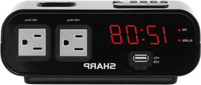 Digitale wekker - Nachtkastje klok - Opladen apparaten - Met stopcontacten - 0.7 inch display - Zwart