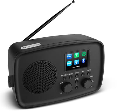 MEDION Internetradio met DAB+ IRE-1 (DAB+, wifi, FM, Bluetooth, spatwaterdicht, telescoopantenne, Spotify Connect, wekker, dimmer) zwart