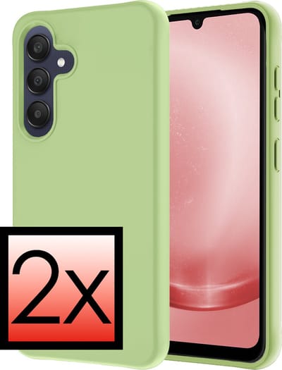 Hoesje - 2 Stuks - Geschikt voor Samsung Galaxy A25 - Sterk & Shockproof - Case Siliconen - Back Cover - Telefoon Hoes - Groen