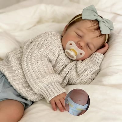 Siliconen Babypop - Reborn Pop Meisje - Rollenspel Kinderen - Volledig Siliconen Lichaam - 50 cm - Blauw