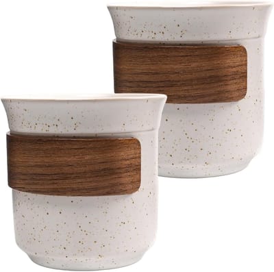 Set van 2 Keramische Espresso Kopjes 190 ml, Dikke Wand Koffiekopjes voor Koffie, Thee en Chocolade, Perfect Cadeau voor Koffieliefhebbers
