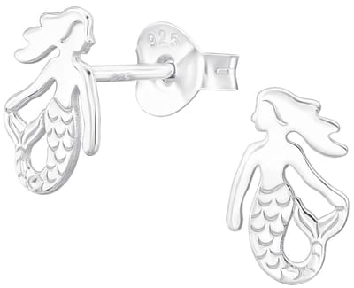 Joy|S - Zilveren zeemeermin oorbellen - 5.8 x 9.1 mm - sterling zilver 925