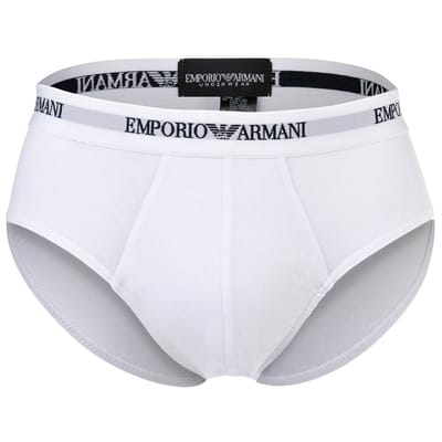 Armani slips met logo band 3-pack wit