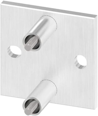 Wandbevestiging Leuningpaal - Muurbeugel Balustrade - Terras Afscheiden - RVS V2A Staal - 42.4 mm Buis - Zilverkleurig