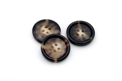 knoppen van kunsthars, 4 gaten, handgemaakt, 20 mm, bruin, 20 stuks