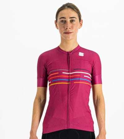 Sportful Fietsshirt Korte Mouwen Blauw Multikleur Dames - V�lodrome W Short Sleeve Jersey Cyclamen-M