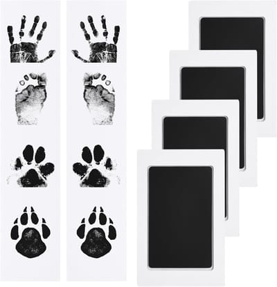 Baby Handafdruk en Voetafdruk Set voor Nieuwe Ouders, Inclusief Papier voor Babyshower en Herinneringsgeschenk, Geschikt voor Honden en Katten