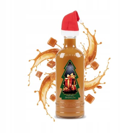 Bimberek - Decoratieve Fles - 500ml - Luksusowa - Etiket Kerstboom - Aluminium Dop