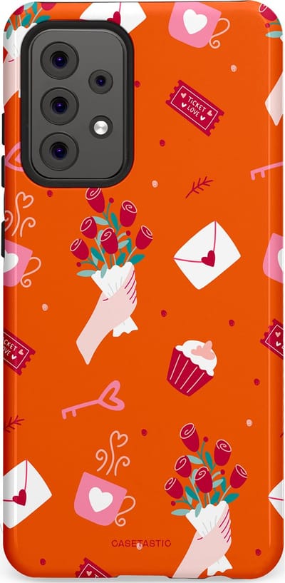 Casetastic Hoesje Geschikt voor Samsung A52 (4G/5G/s) - Stijlvolle Beschermende Duo-layer Case - Valentijnsdag Feest