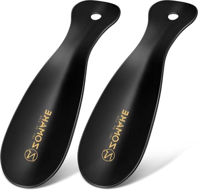 Kleine metalen schoenlepels - 2 stuks, 19 cm kort, ideaal voor mannen, vrouwen, ouderen en kinderen