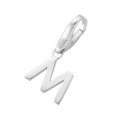 Giorgio Martello letter M charm | bedel | gerhodineerd zilver 925/000 | clip-on | karabijn sluiting