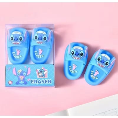 Nieuwste Cartoon Stitch Slipper-vormige Gummen Student Kantoorbenodigdheden Schoolbenodigdheden Draagbare Mini-gummen voor Kinderen Kindercadeau blue