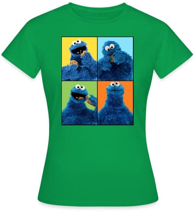 Sesamstraat Koekiemonster Kunst T-Shirt Dames