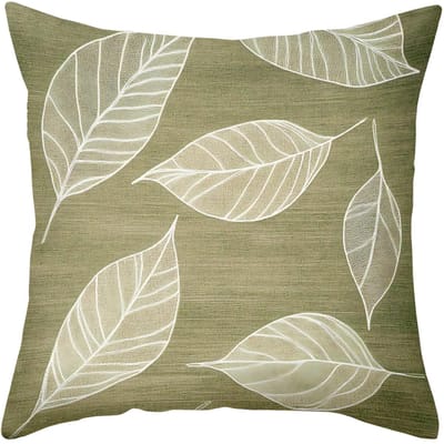 1 stuk - 2D platgedrukt Olijfgroen Bladpatroon Decoratieve Sierkussens Polyester kussensloop, bank decoratief kussenhoes 50x50cm