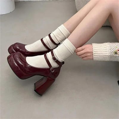 Dames Hoge Hakken Designer Plateauhakken Luxe Bruiloftsschoenen voor Vrouwen Feest Pumps Mode Mary Jane Schoenen De Mujer 40 white