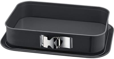Famanu – Vierkante springvorm 35 x 24 cm met snijbestendige emaille bodem, ideale bakvorm voor tiramisu en desserts