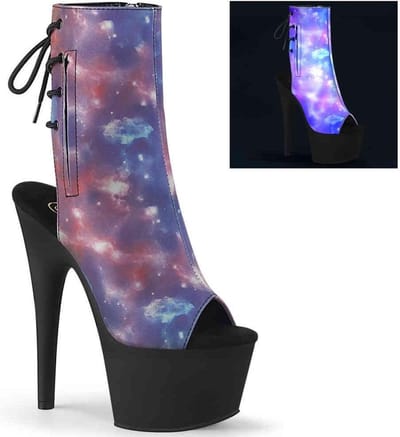 Pleaser - ADORE-1018REFL Plateau Laarzen, Paaldans schoenen - Paaldans schoenen - 35 Shoes - Paars/Blauw