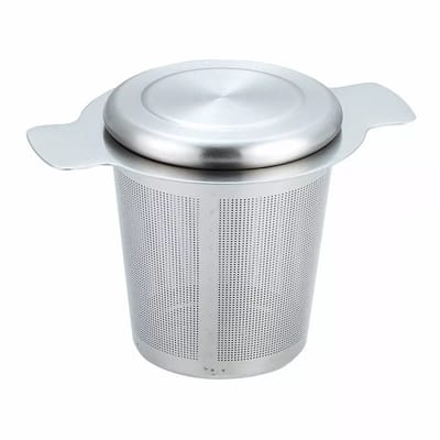 Kinghoff KH1650 Theezetfilter met Deksel - Hoogwaardig RVS 18/10 Theezeef - Ø 7,5 cm