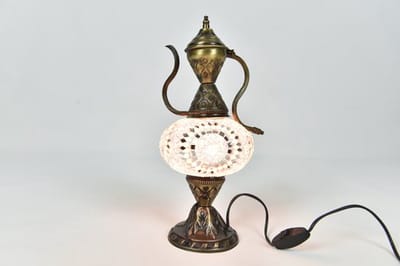 Turkse Ibrik tafellamp - handgemaakt nachtlamp roos roze - 1 stuk - sfeervolle decoratie