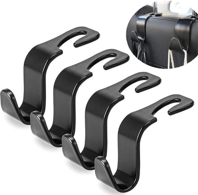 Auto Hoofdsteun Haak, 4 Stuks Autostoel Hoofdsteun Haken Achterbank Hanger Organizer voor Handtas Portemonnee Jas Kleding Boodschappentassen