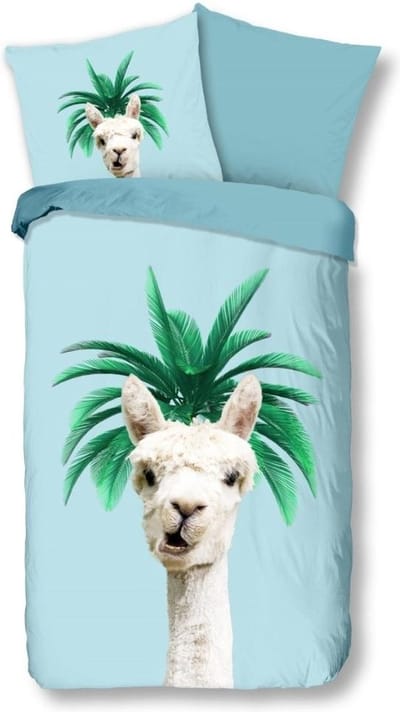 Good Morning Dekbedovertrek Kinderen Palm Lama 140x200/220cm - 100% Zacht Katoen