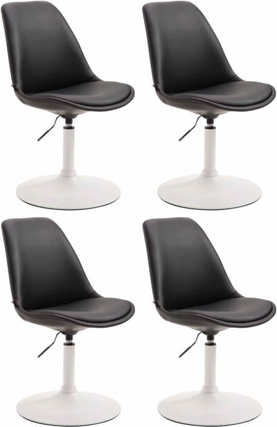 CLP Maverick Set van 4 Eetkamerstoelen - Kunstleer zwart wit