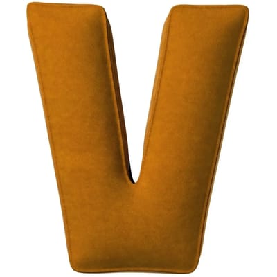 Kussen letter v Yellow Tipi Posh Velvet