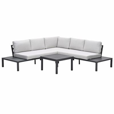 Prinos loungeset - 4-delig - carbon black - valley sand