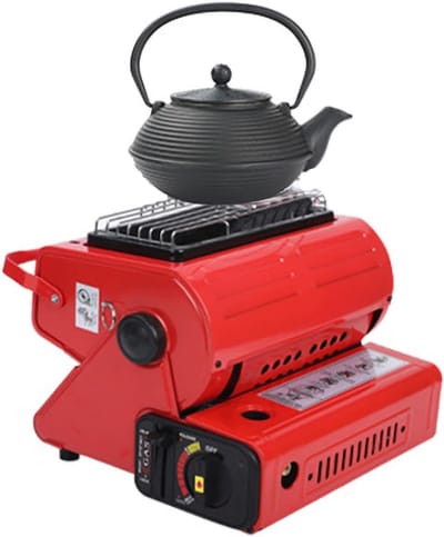 Elektrische Terrasverwarming - Buitenverwarming Draagbaar - Buitenruimte Verwarmen - Roestvrij Staal - 25x28x25 cm - Rood